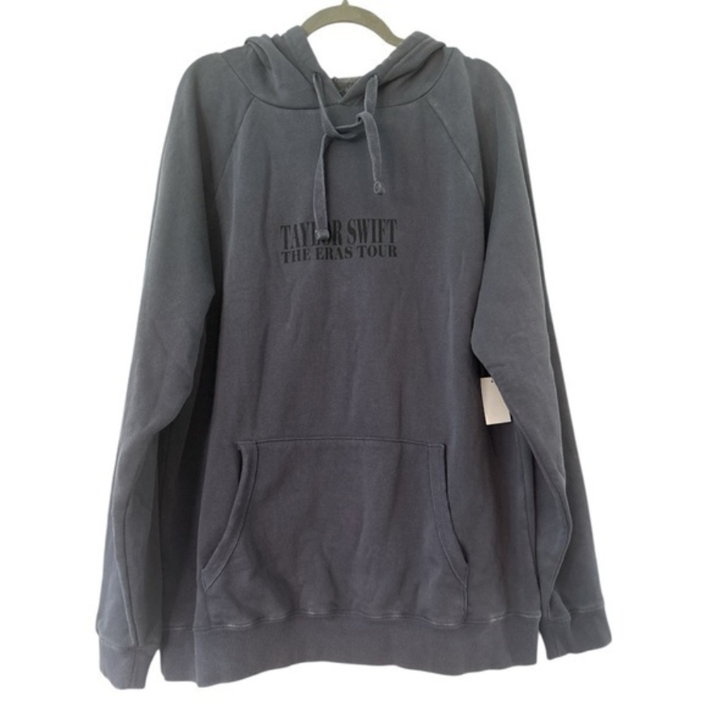 Taylor Swift The Eras Tour Oversized Distressed Charcoal Gray Hoodie Size XL